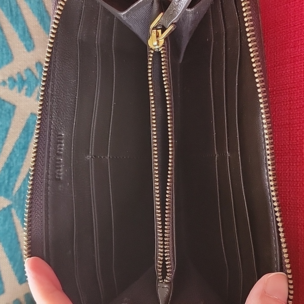 Euc Miu Miu Zippy Wallet: Brown Croc Embossed Lea… - image 5